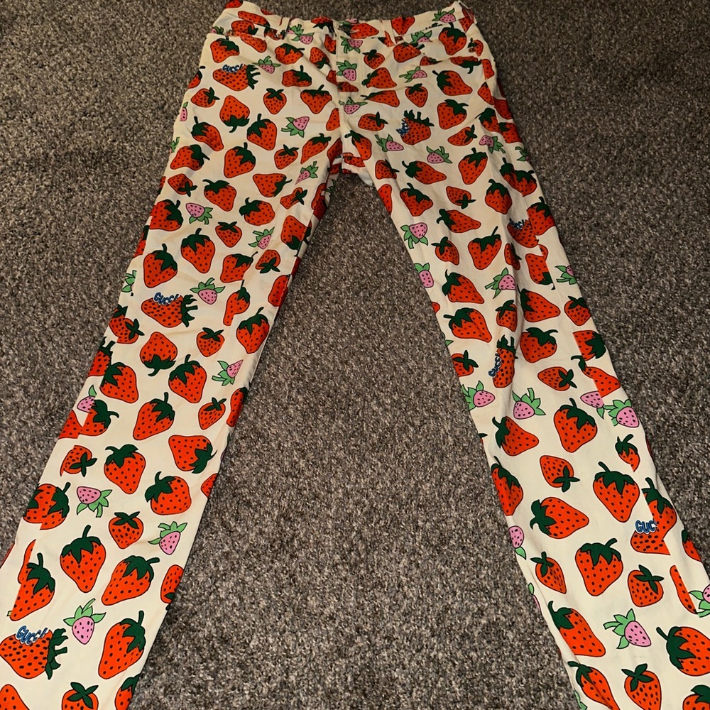 Gucci Strawberry🍓 Denim Pants